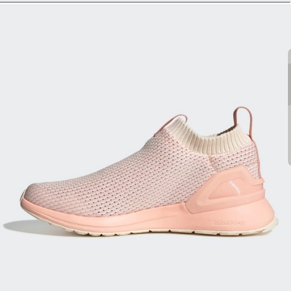 Adidas Rapidarun Knit Sock Pink Sneakers Laceless - Picture 2 of 6